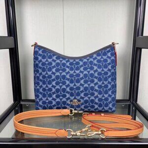 COACH Laurel Shoulder Bag Signature Denim Denim
